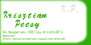 krisztian pecsy business card
